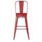 Emma and Oliver Kam Metal Indoor-Outdoor Stool with Removable Back and All-Weather Polystyrene Seat